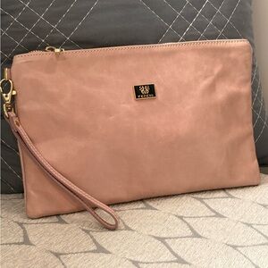Ferchi Blush Pink leather Clutch